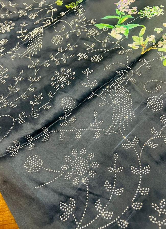 Japan Satin Grey Traditional Wear Digital Printed Saree